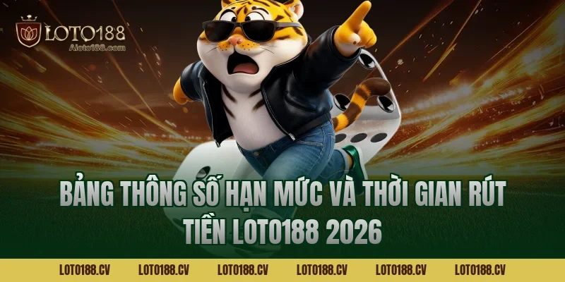 Bảng thông số hạn mức và thời gian rút tiền LOTO188 2026